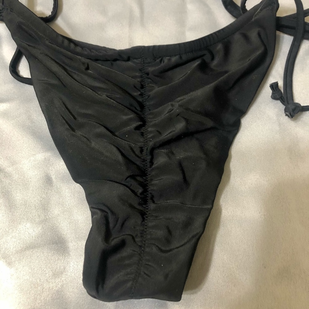 Super Slinky Black Small String Bikini Ruched - image 2